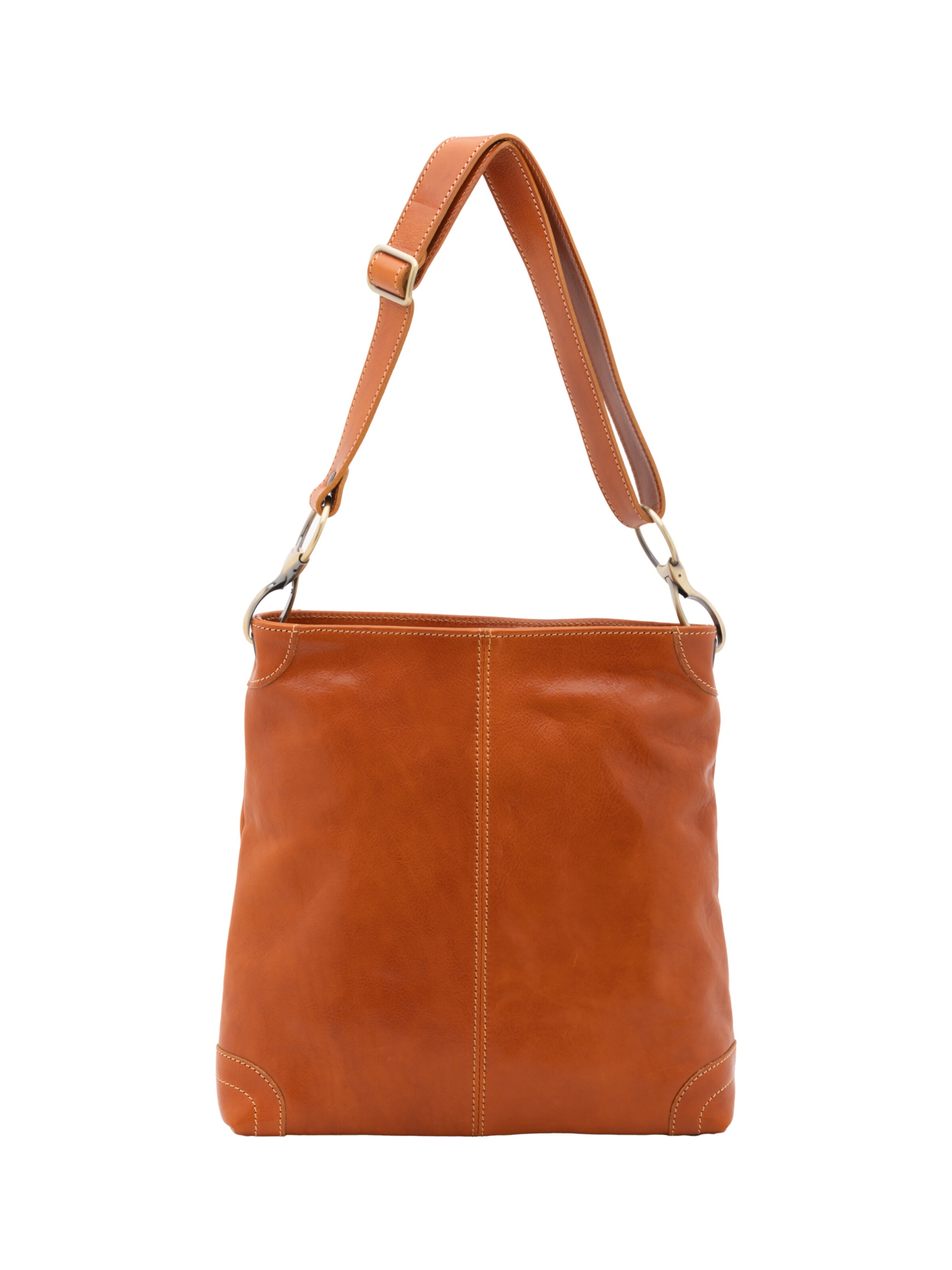 Borsa a spalla 'Borsa a Spalla Donna Pelle Vacchetta Vera - Chiusura Zip Tracolla Regolabile' di I Fratelli in beige: frontale