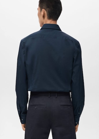 MANGO MAN Slim fit Button Up Shirt in Blue