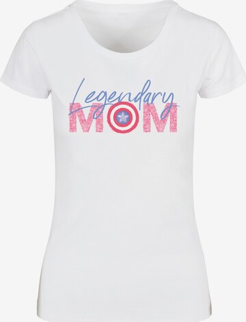 ABSOLUTE CULT Shirt 'Mother's Day - Avengers Capitan America Mom' in White: front