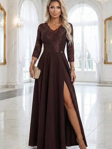 Numoco Abendkleid 'Maxikleid Amber'‌‌‌‌‌‌‌‌ in Braun