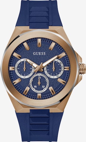 Montre à affichage analogique 'Dashboard' GUESS en bleu : devant