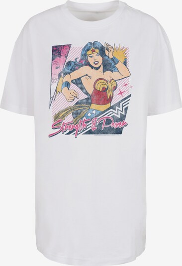 F4NT4STIC T-Shirt 'DC Comics Wonder Woman Strength & Power' in dunkelblau / gelb / hellpink / weiß, Produktansicht