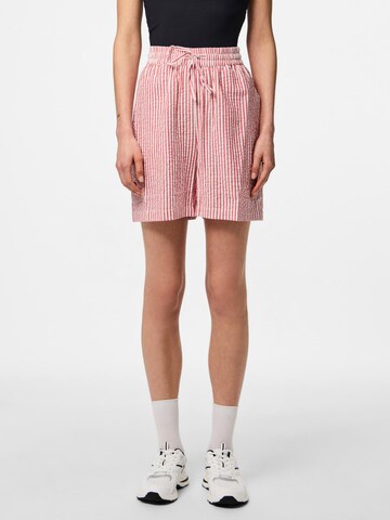 PIECES Regular Trousers 'PCSally' in Red: front