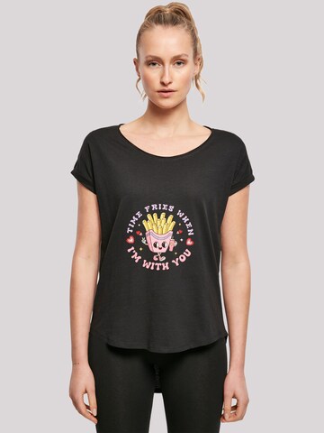 F4NT4STIC Shirt 'Time Fries when I am with you Valentinstag' in Black: front