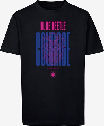 ABSOLUTE CULT Shirt 'Blue Beetle - Courage' in Zwart: voorkant