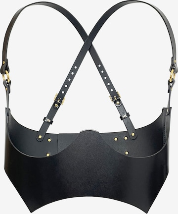 Ceinture Haute Cuir en noir : devant