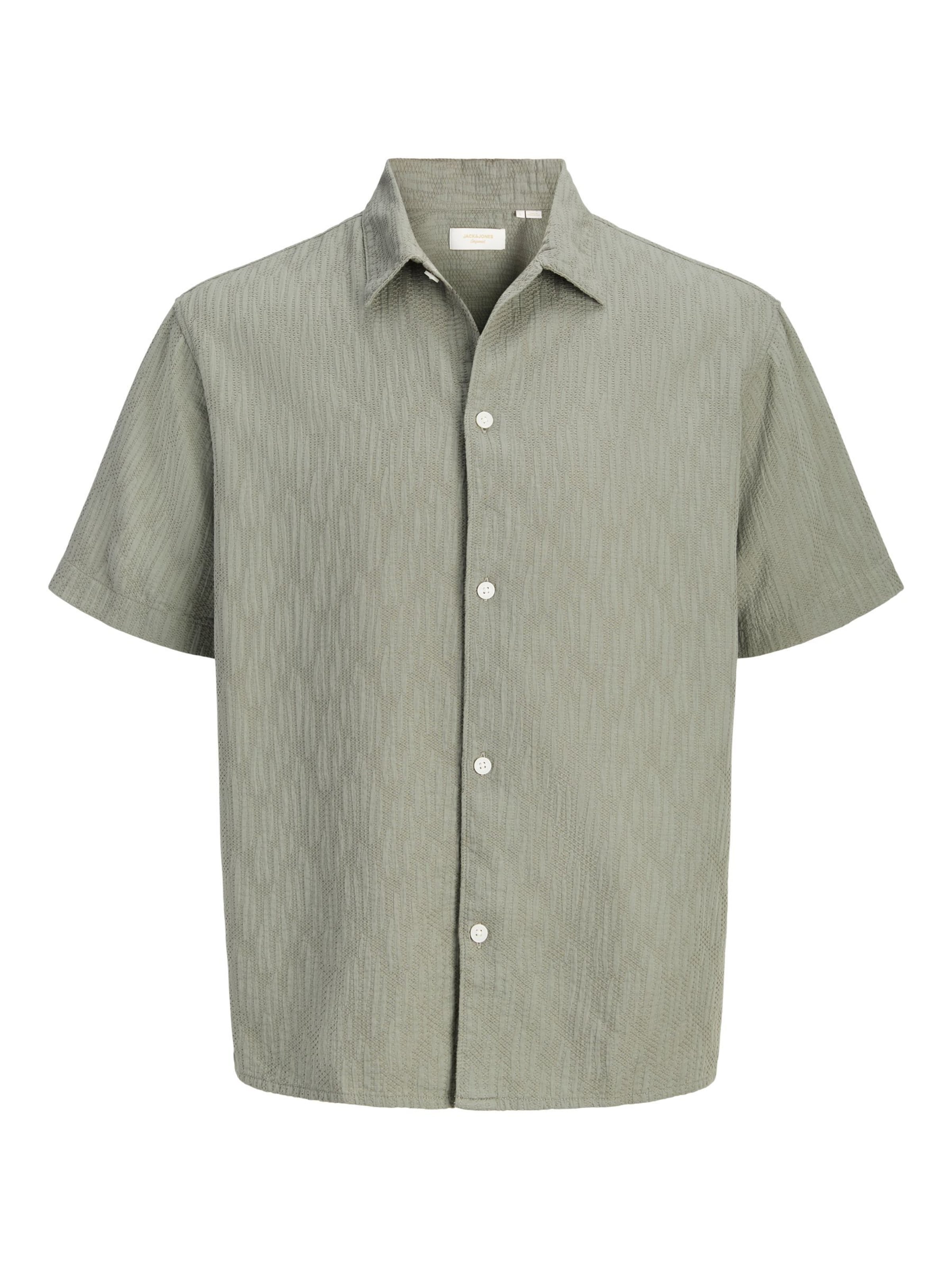 JACK & JONES Button Up Shirt 'JORMontauk' in Green: front