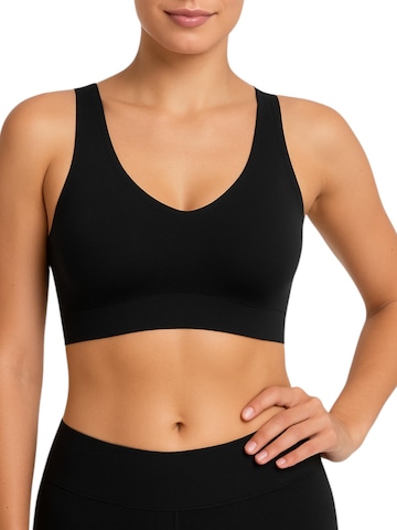 fashionshowcase Bustier Sport-BH 'Seamless-Comfort' in Schwarz