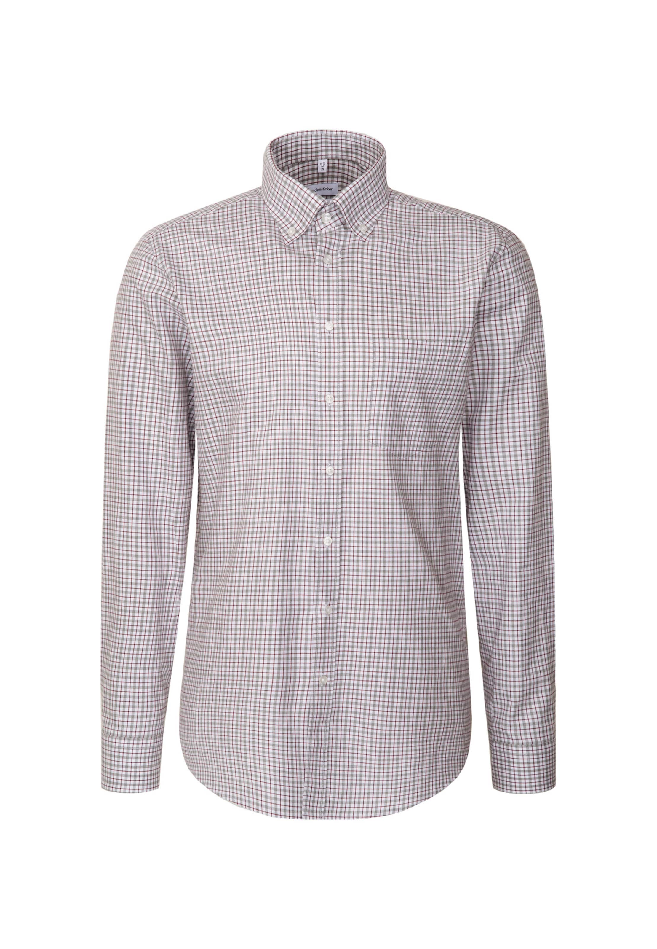 SEIDENSTICKER Regular fit Zakelijk overhemd 'SMART FLANNELS' in Grijs: voorkant