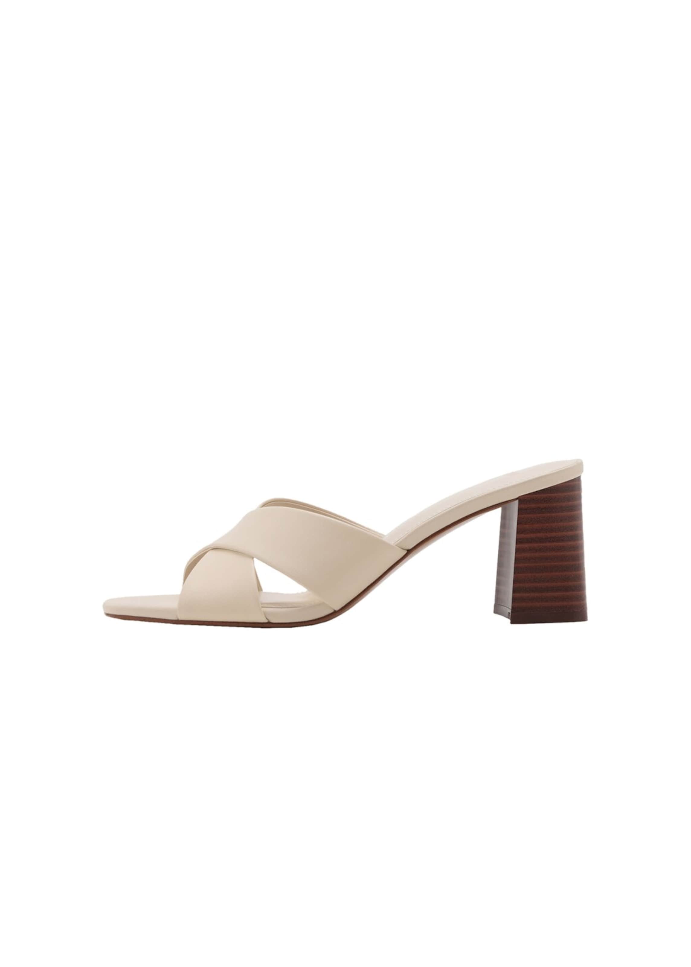 MANGO Mules in Beige: front