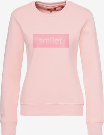 Sweat-shirt 'Cuddle' smiler. en rose : devant