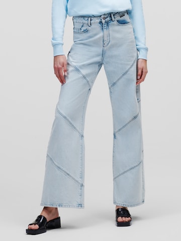 Wide leg Jeans de la Karl Lagerfeld pe albastru: față