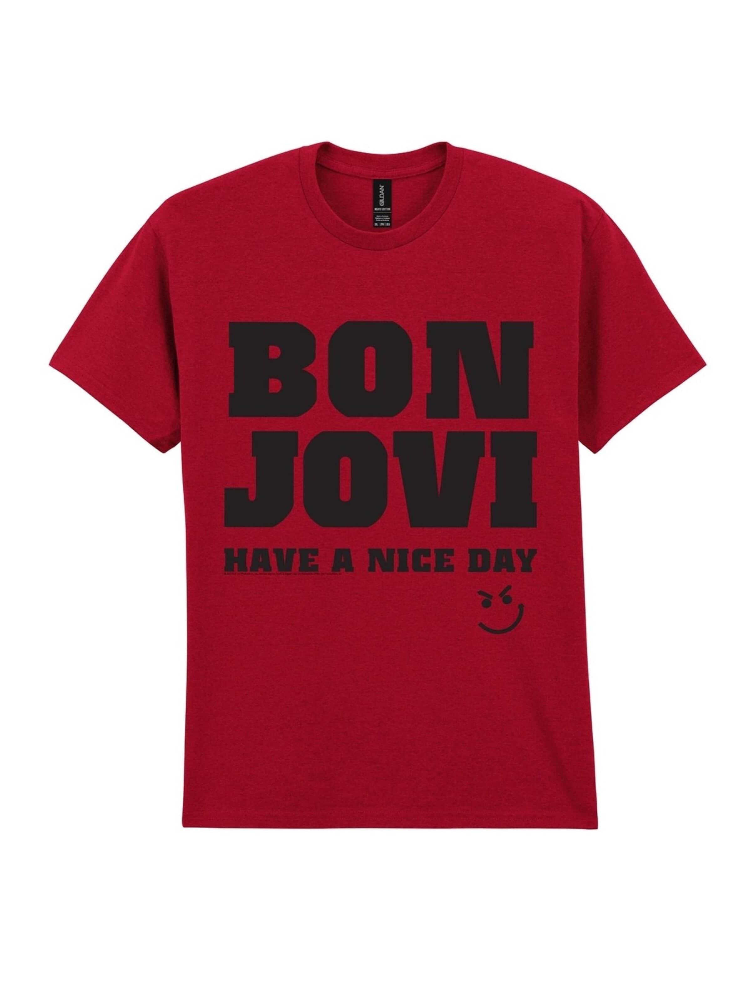 Bon Jovi Shirt 'Have a Nice Day' in Red: front
