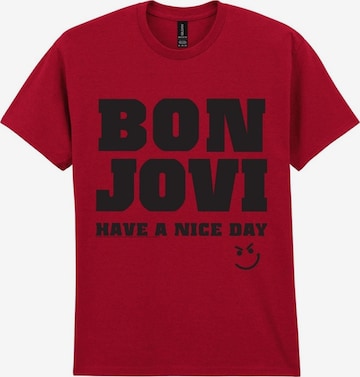 T-Shirt 'Have a Nice Day' Bon Jovi en rouge : devant