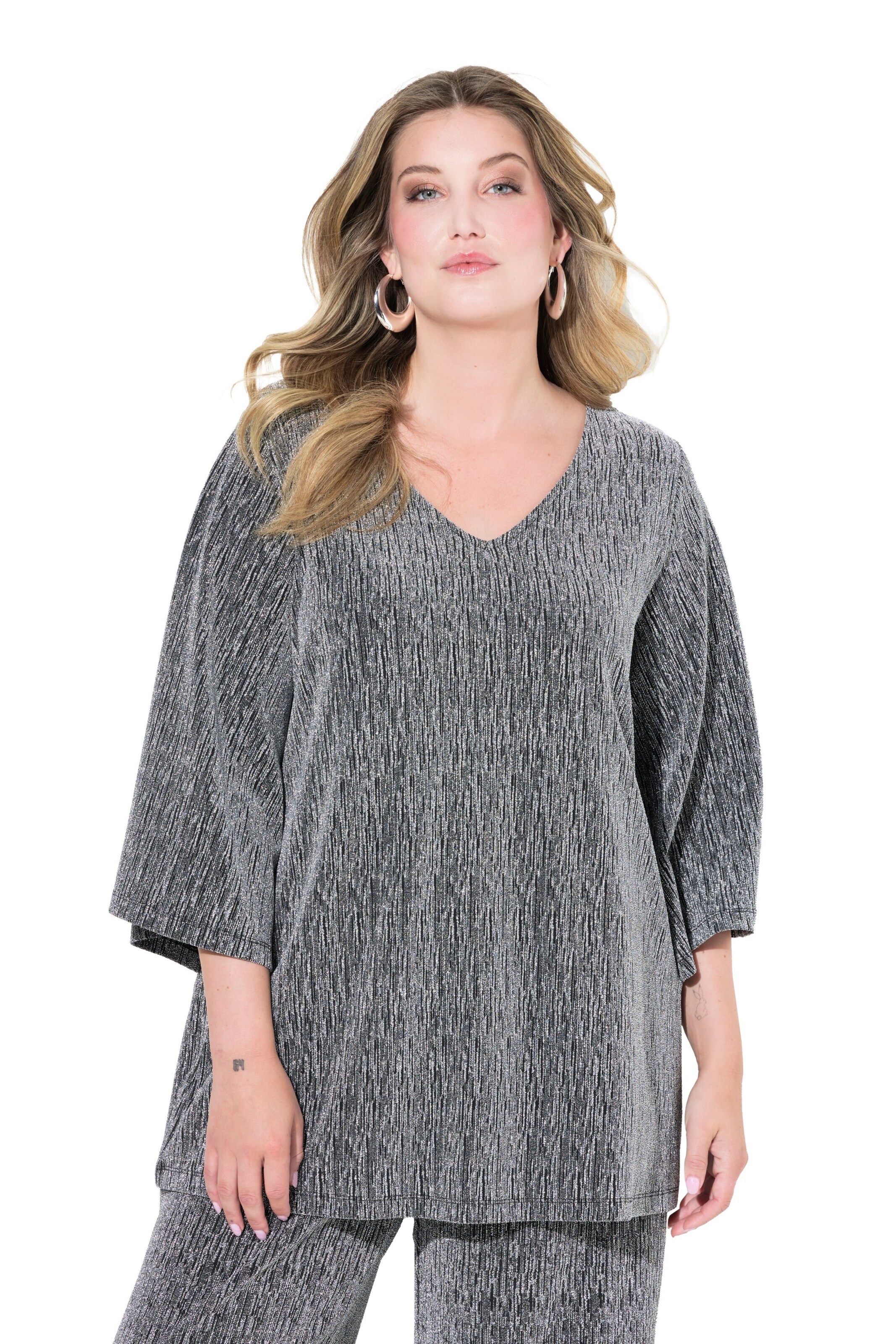 MIAMODA Blouse in Silver: front