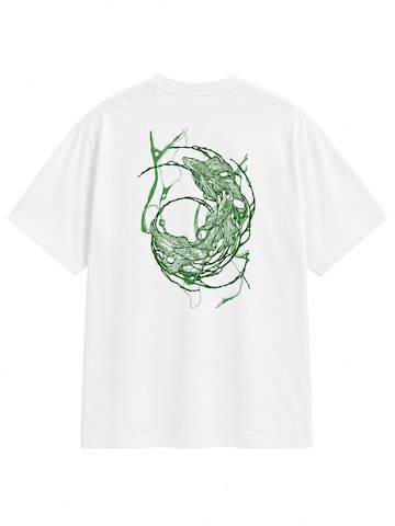 Perfect&Basic - Camiseta 'Koi Back Flock' en blanco