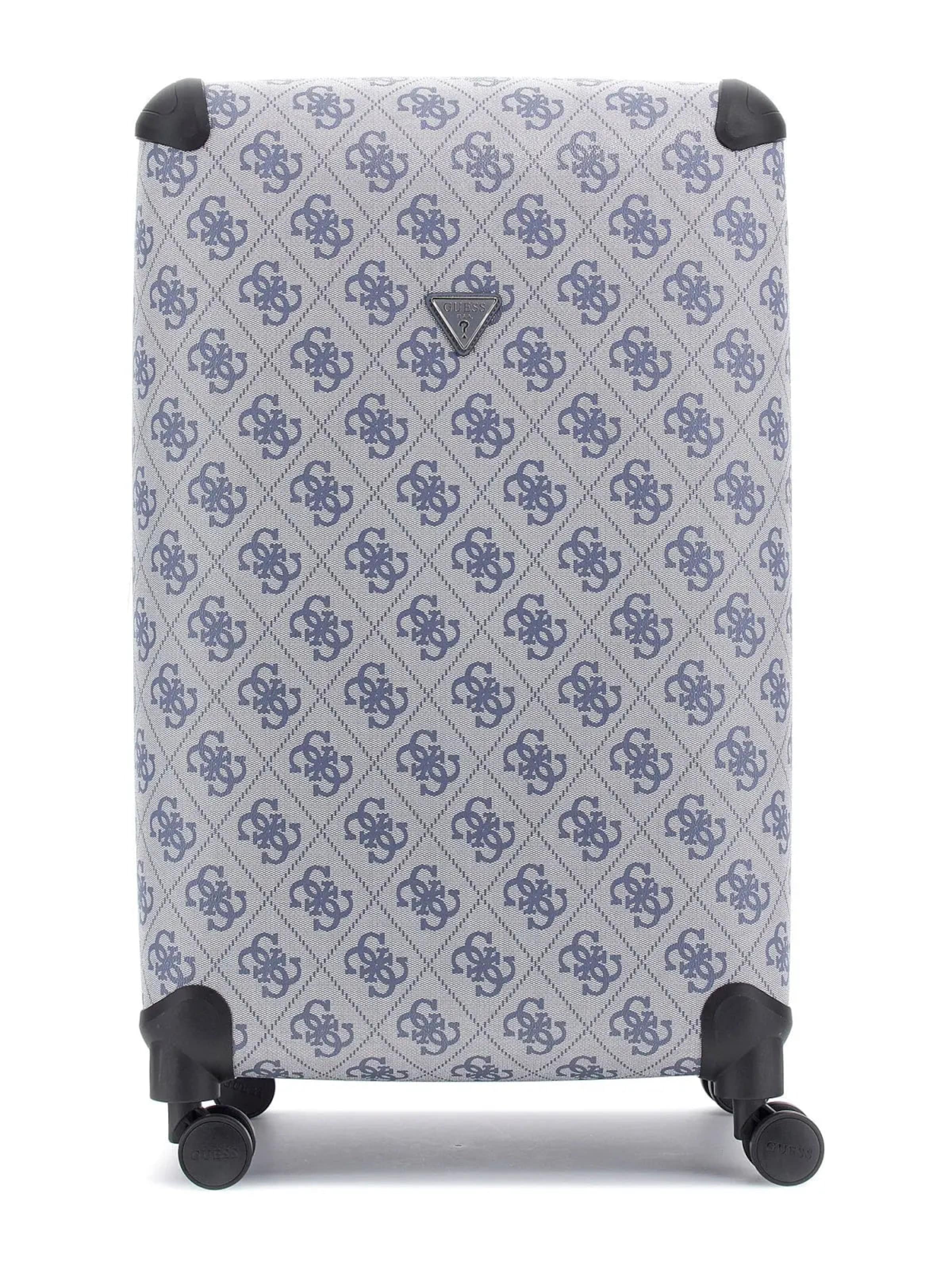 GUESS Kuffert 'Guess Valise Berta Toiletry Train Slate Logo OB8688988' i blå: forside