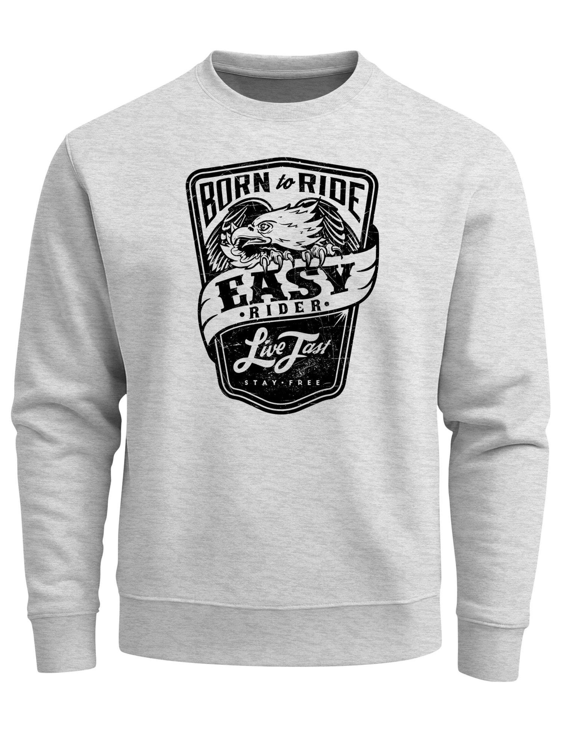 Neverless Sweatshirt 'Easy Rider' in Grey: front