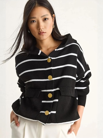 Cardigan Bianco Lucci en noir : devant