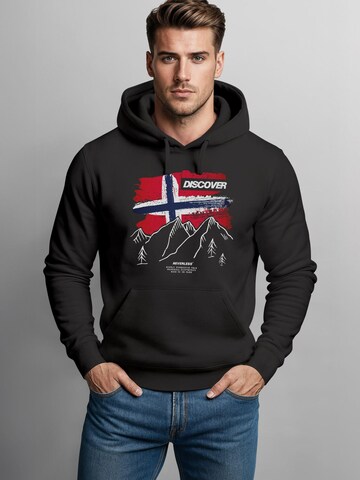 Neverless Sweatshirt 'Discover Norway' in Black