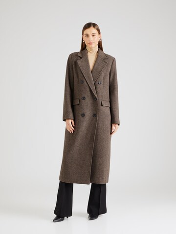 My Essential Wardrobe Between-seasons coat 'Frannie' in Brown: front