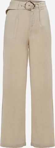 smėlio Influencer Laisvas Klostuotos kelnės: priekis