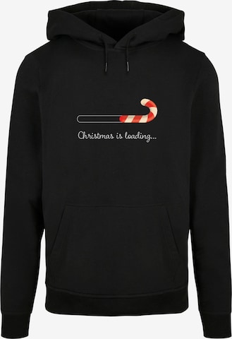 Merchcode Sweatshirt 'Christmas Loading' in Zwart: voorkant