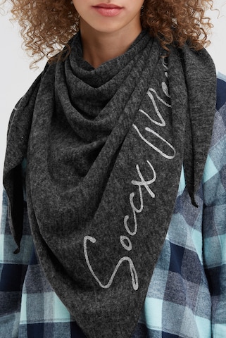 Soccx Dreieckstuch aus Flauschstrick mit Glitter Print in Schwarz