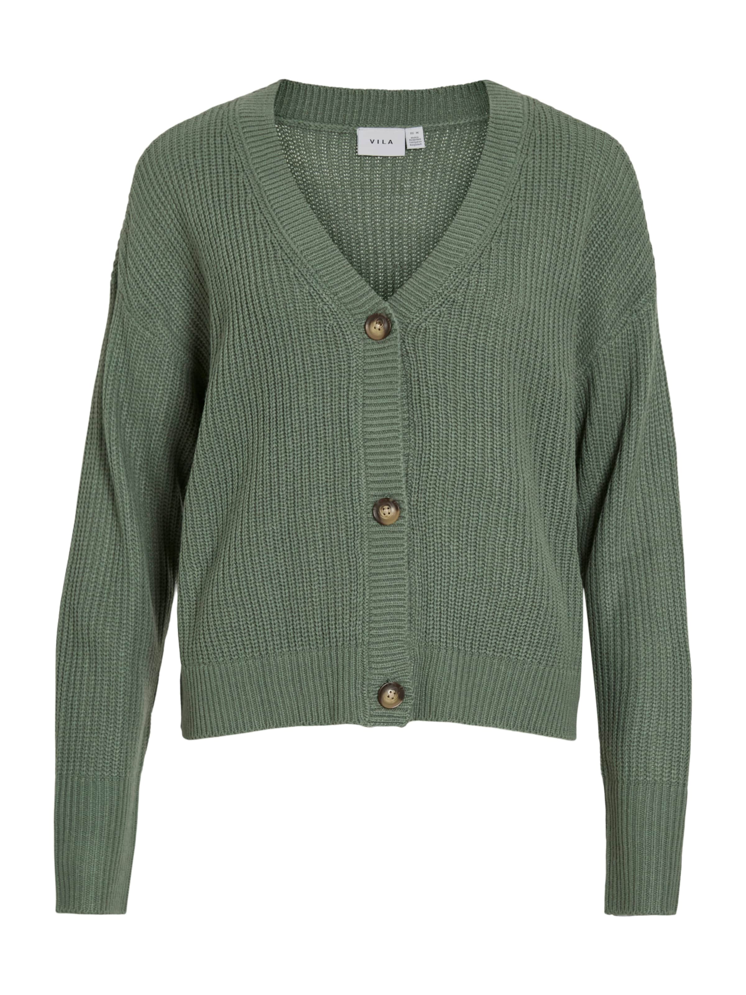 VILA Kardigan 'VIAVELINE' w kolorze zielony: przód