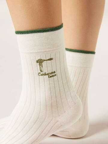 CALZEDONIA Socken 'Italian Style' in Weiß