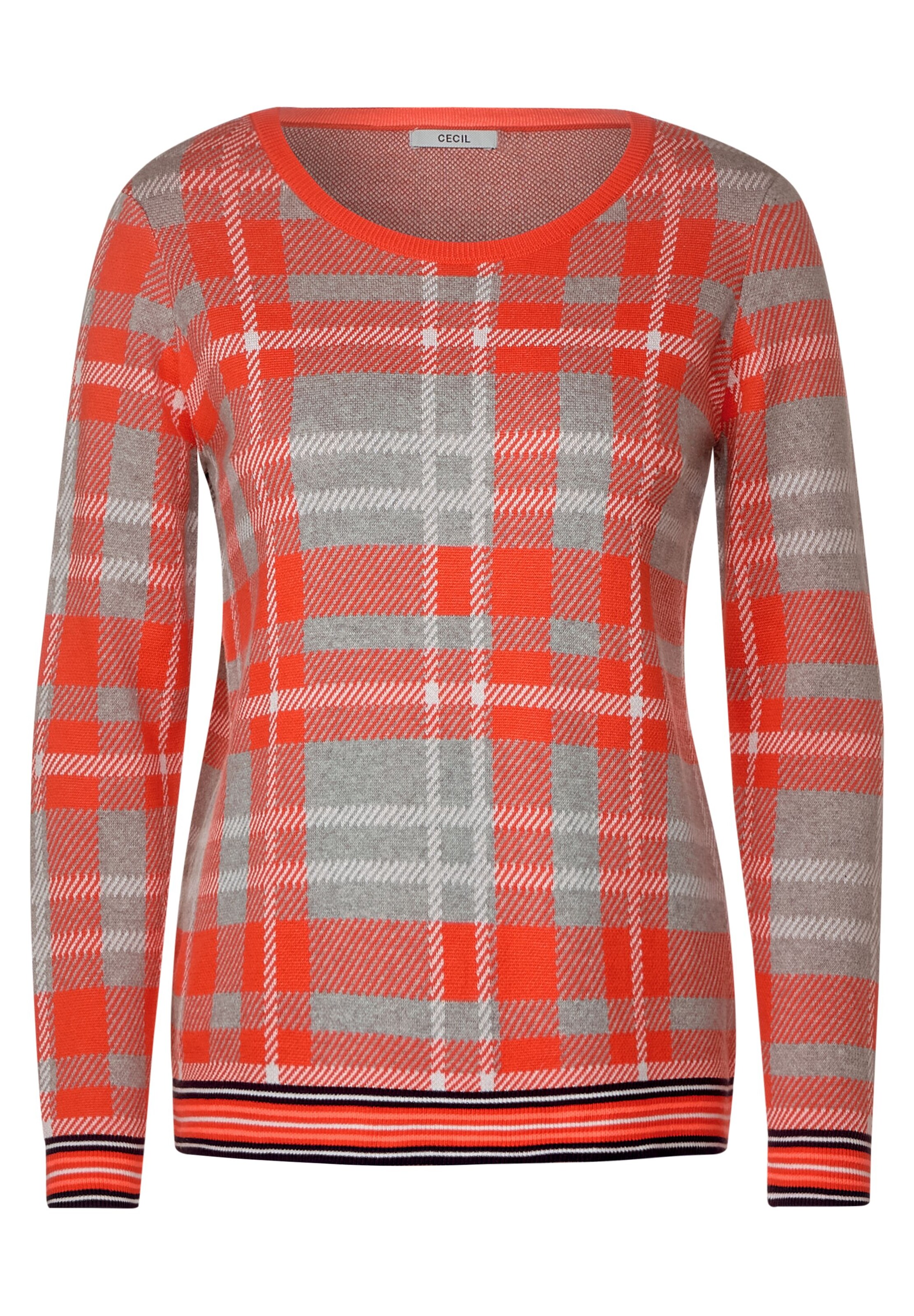 pullover orange blau