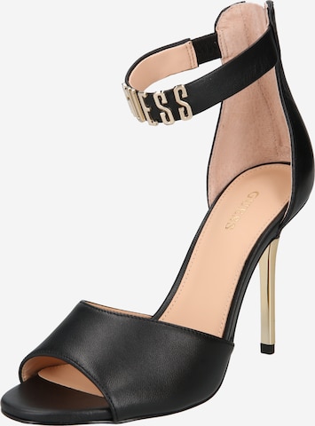 GUESS Strap Sandals in Black: front