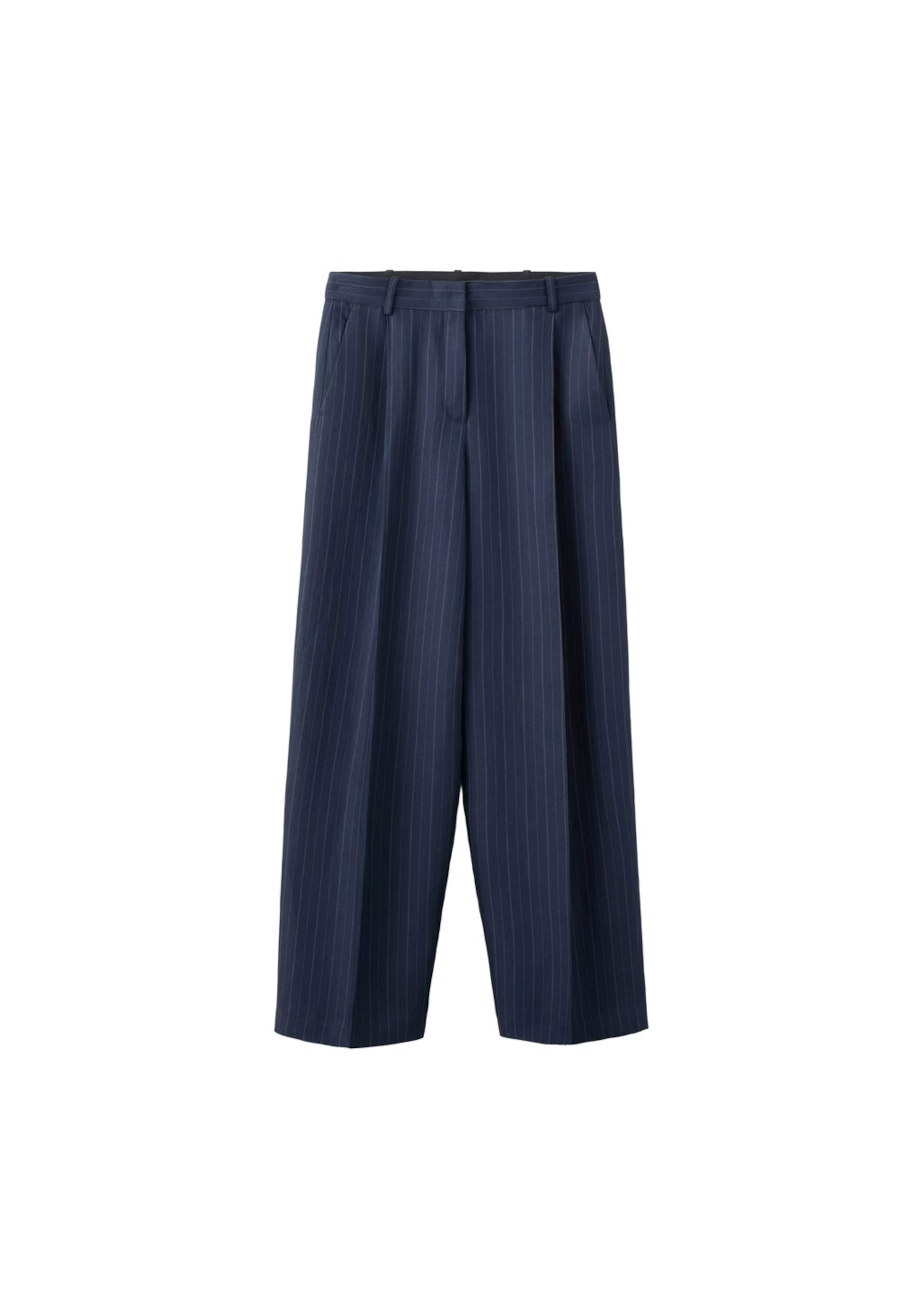 MANGO Loose fit Pleat-Front Pants 'Vega' in Blue: front