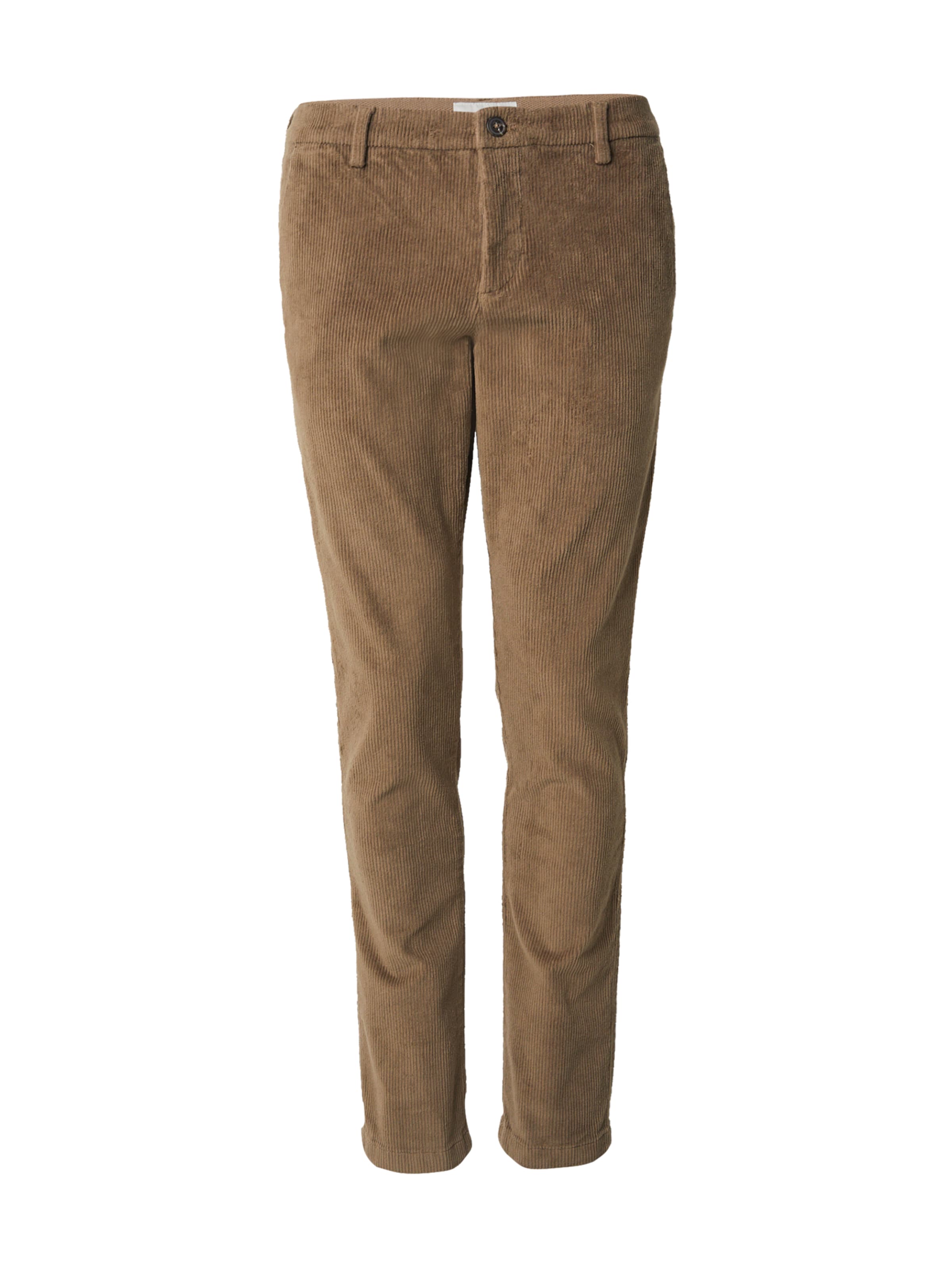 Coupe slim Pantalon chino 'Kenn' Bruun & Stengade en marron : devant