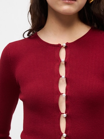 Gina Tricot Gebreid vest in Rood