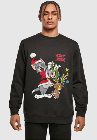 ABSOLUTE CULT Sweatshirt 'Tom And Jerry - Reindeer' in Zwart: voorkant