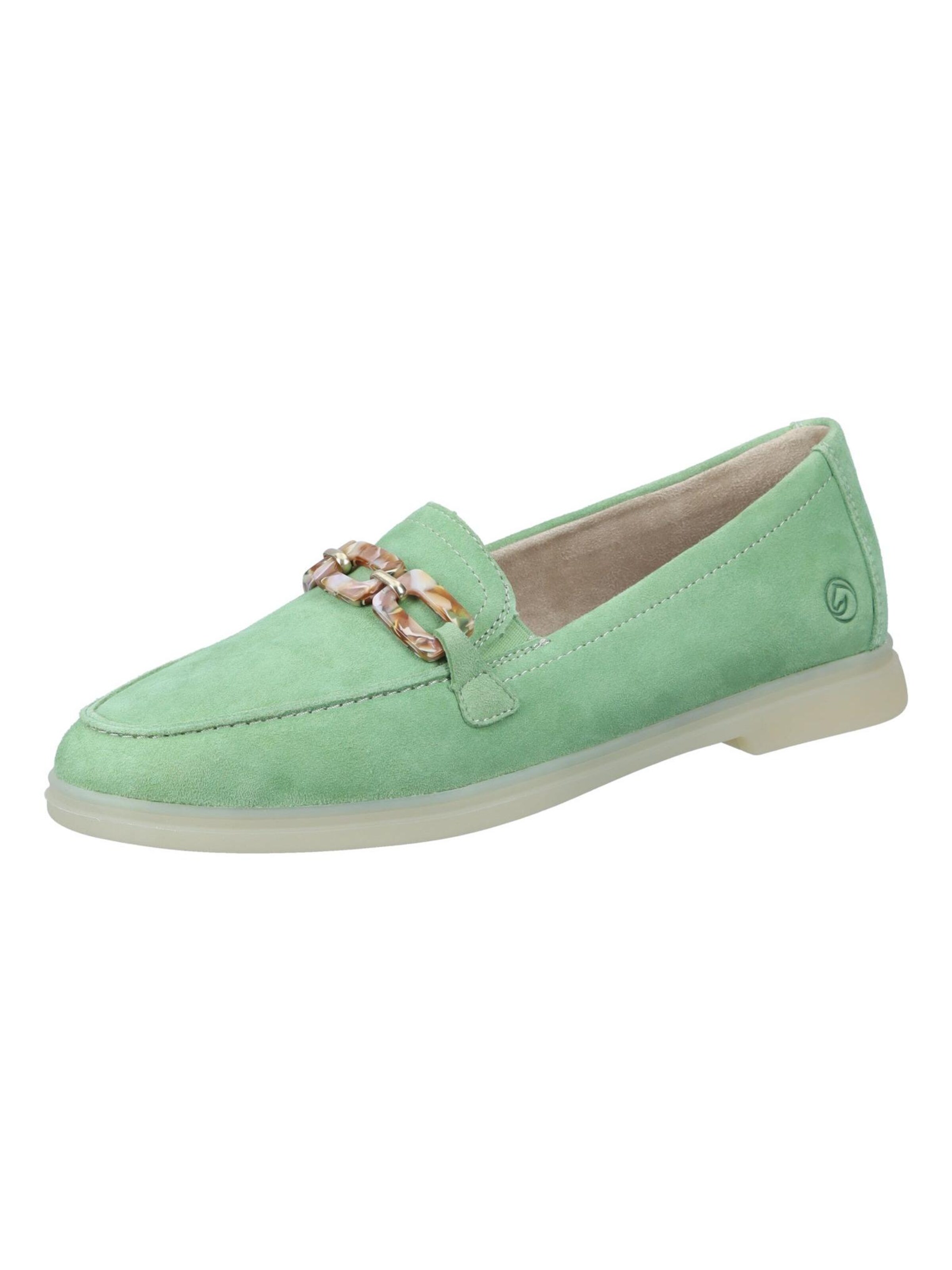 REMONTE Classic Flats in Green: front