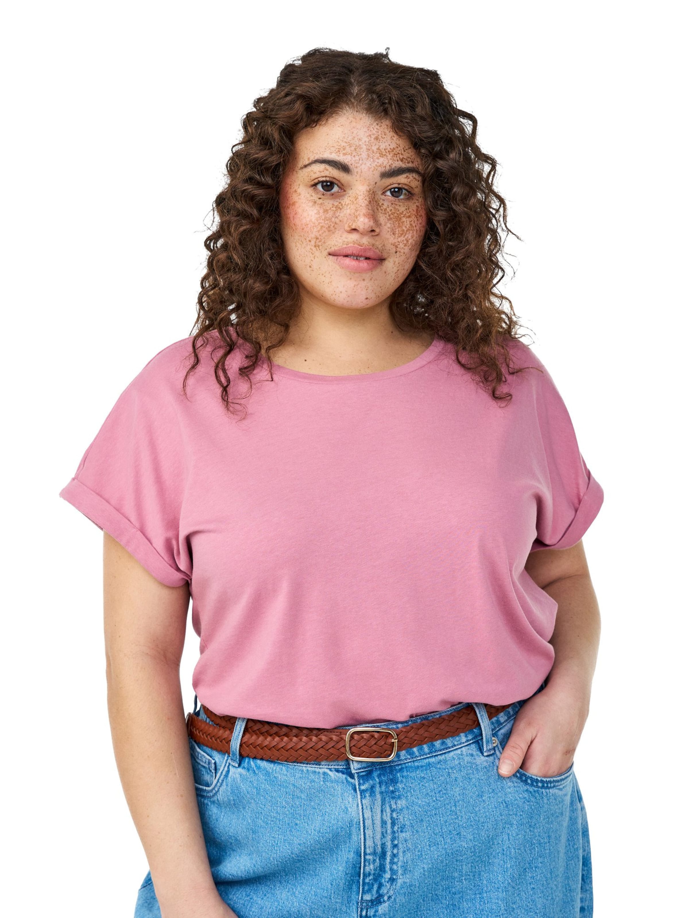 Zizzi Shirt 'Mkatja' in Pink: front