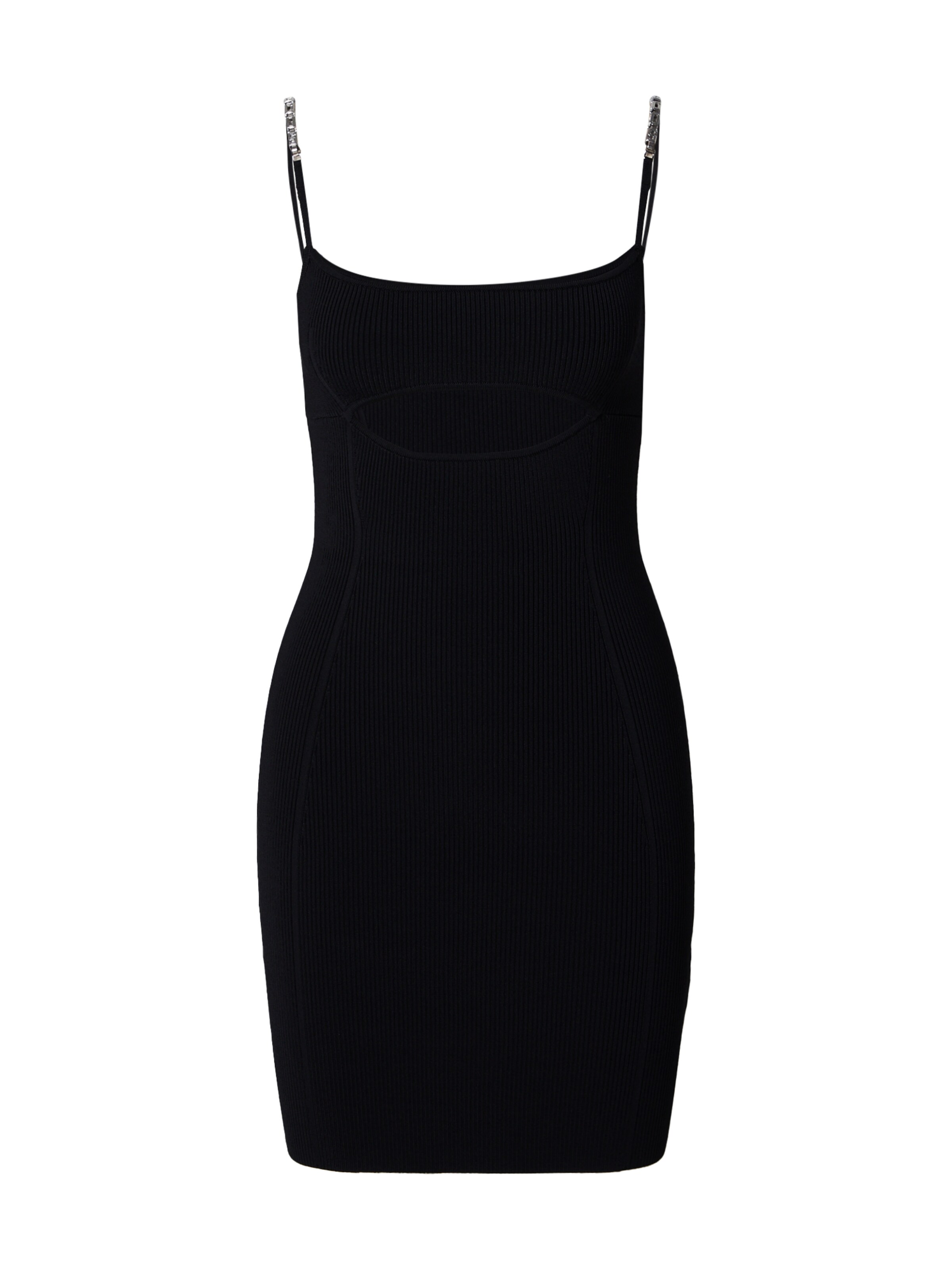 GCDS Рокля за коктейл в черно: отпред