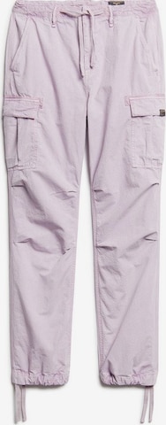 Superdry Wide leg Cargo Pants in Purple: front