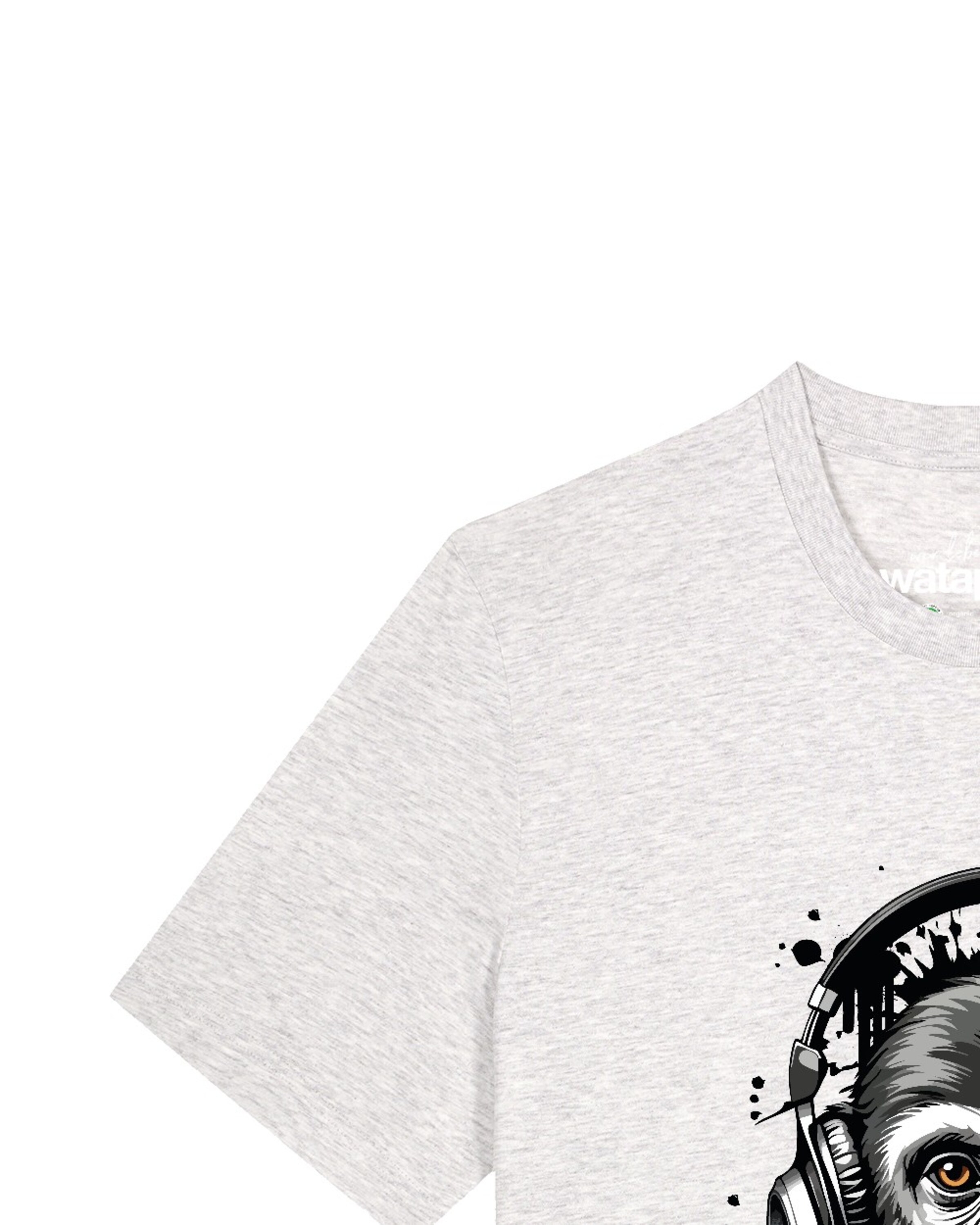 T-Shirt 'Affe hört Musik' Watapparel en gris