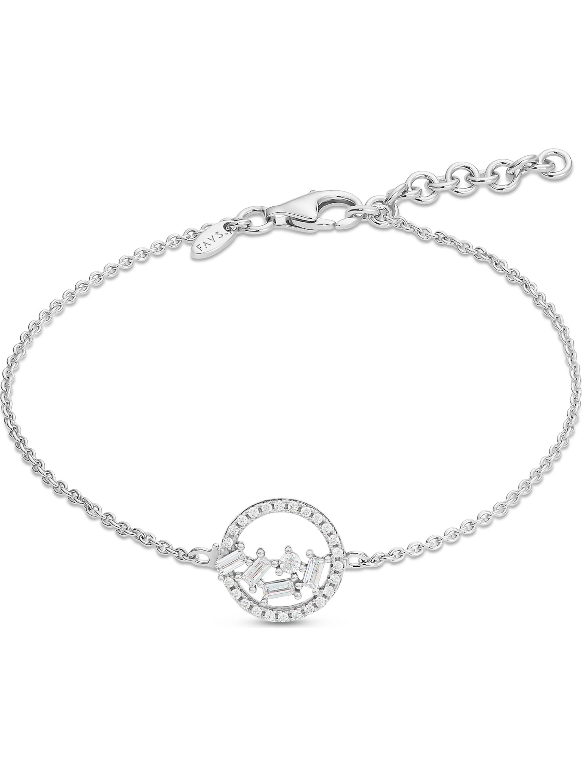 FAVS Bracelet 'Zirkonia' in Silver: front