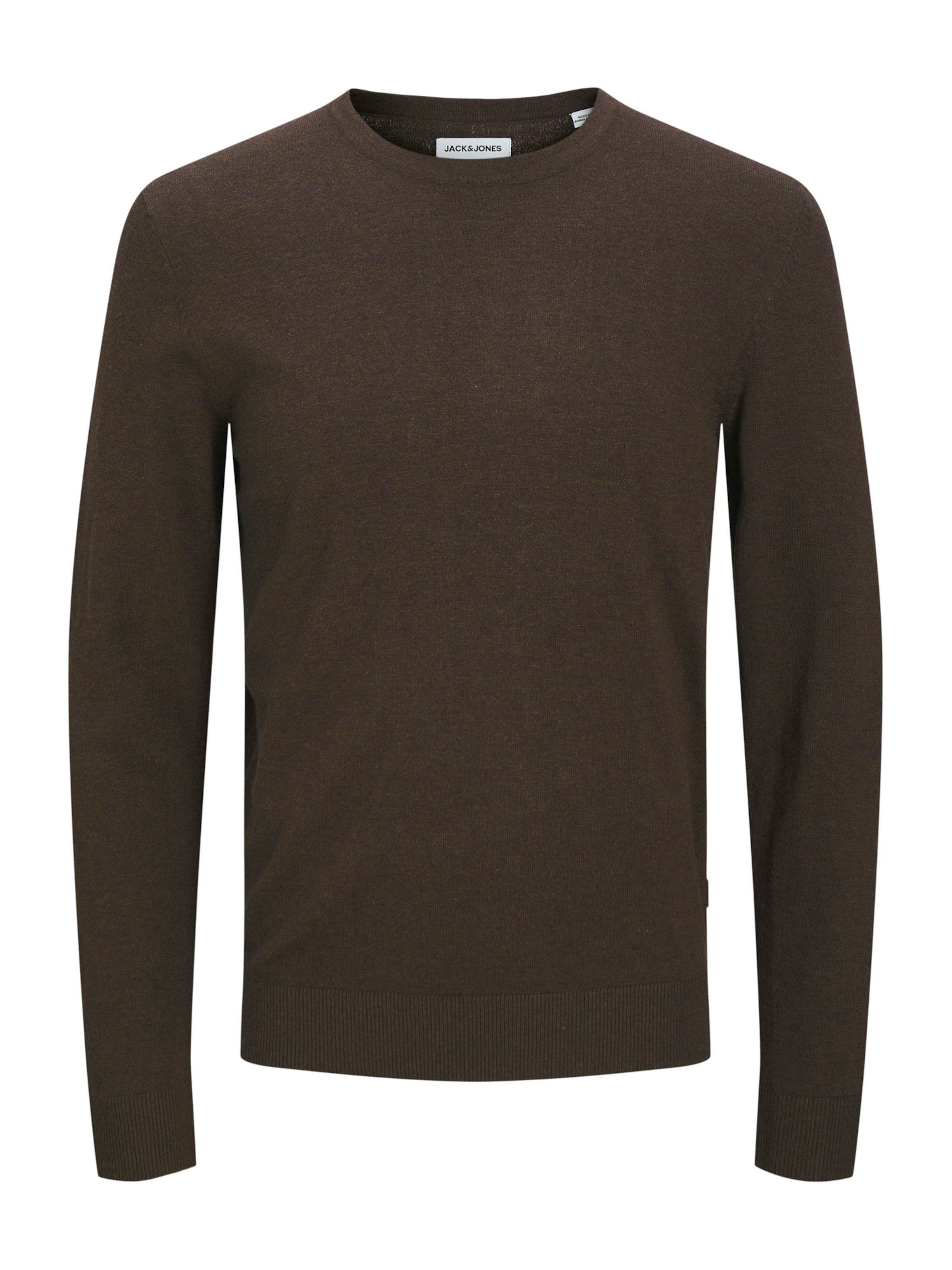 Pull-over 'JJEEMIL' JACK & JONES en marron : devant