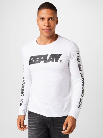 REPLAY Shirt in Wit: voorkant