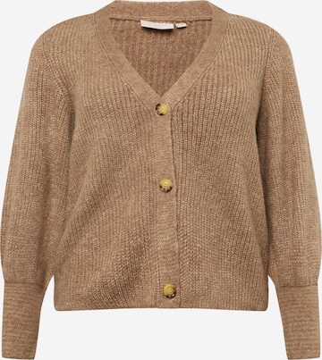 ONLY Carmakoma Knit cardigan 'CLARE' in Brown: front