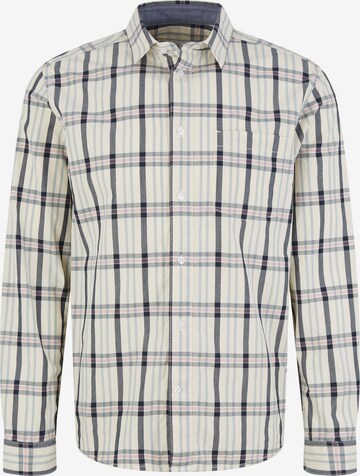 TOM TAILOR Regular fit Button Up Shirt in Beige: front