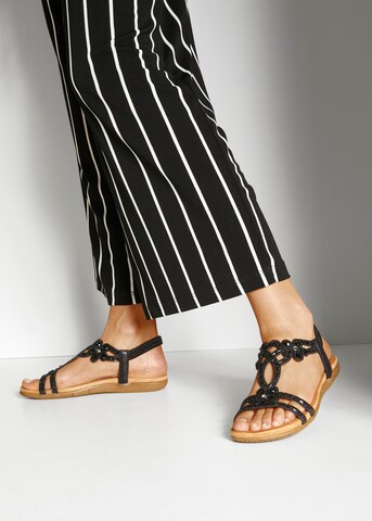 VIVANCE - Sandalias con hebilla en negro
