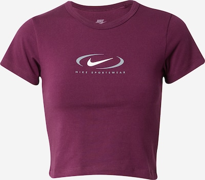Nike Sportswear Μπλουζάκι 'Swoosh' σε ανοικτό γκρι / μπορντό / λευκό, Άποψη προϊόντος
