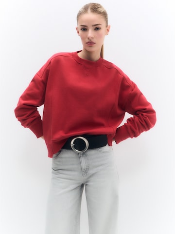 Pull&Bear Majica | rdeča barva: sprednja stran