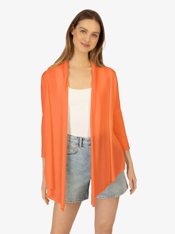 Rainbow Cashmere Knit Cardigan in Orange: front